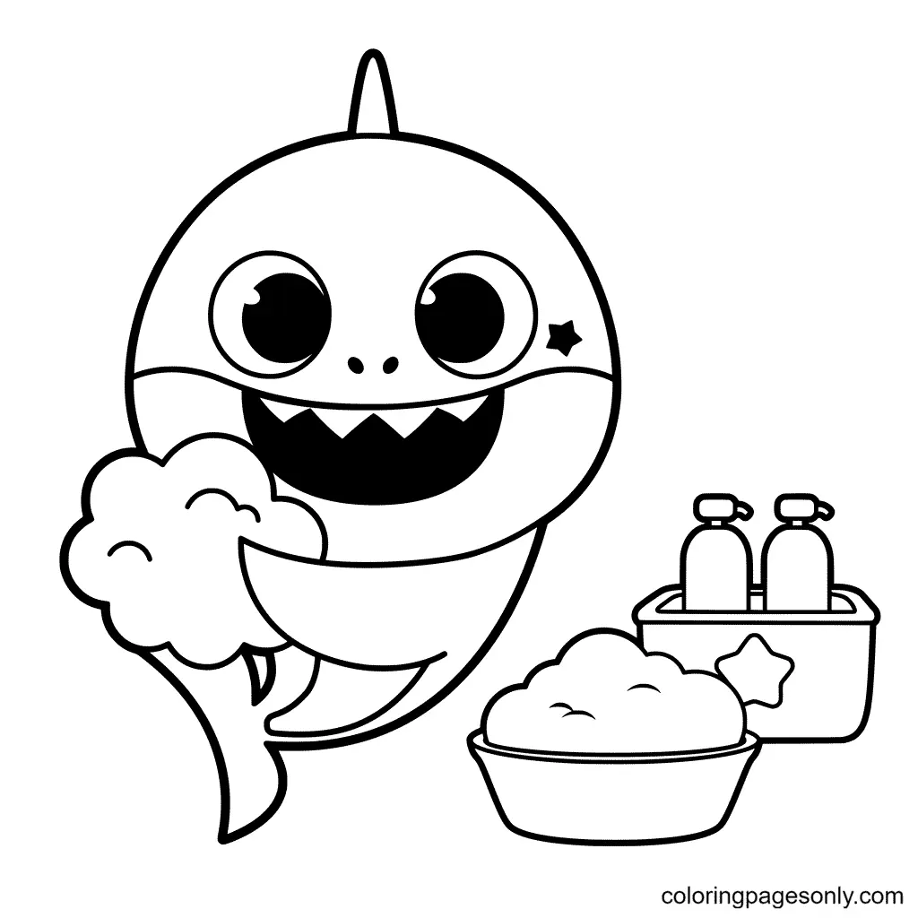 Baby Shark Para Colorear 34