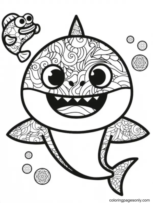 Baby Shark Para Colorear 37