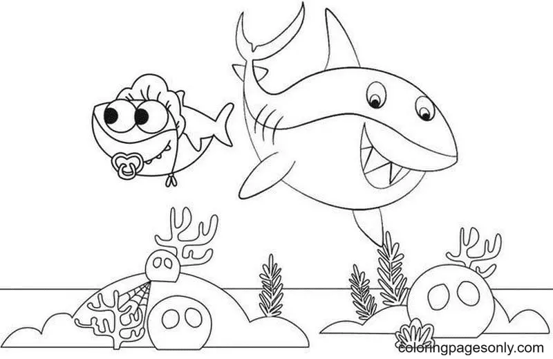 Baby Shark Para Colorear 40