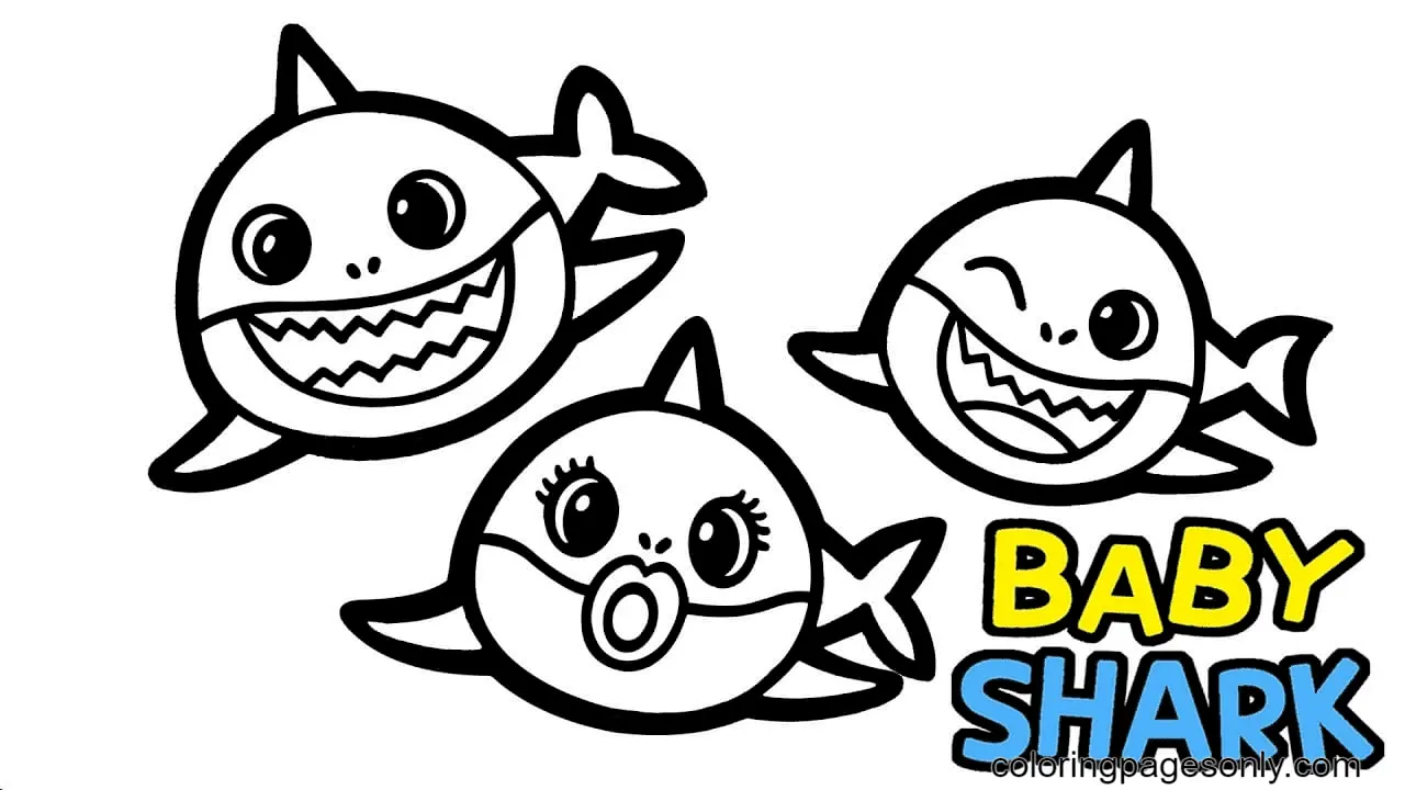 Baby Shark Para Colorear 42
