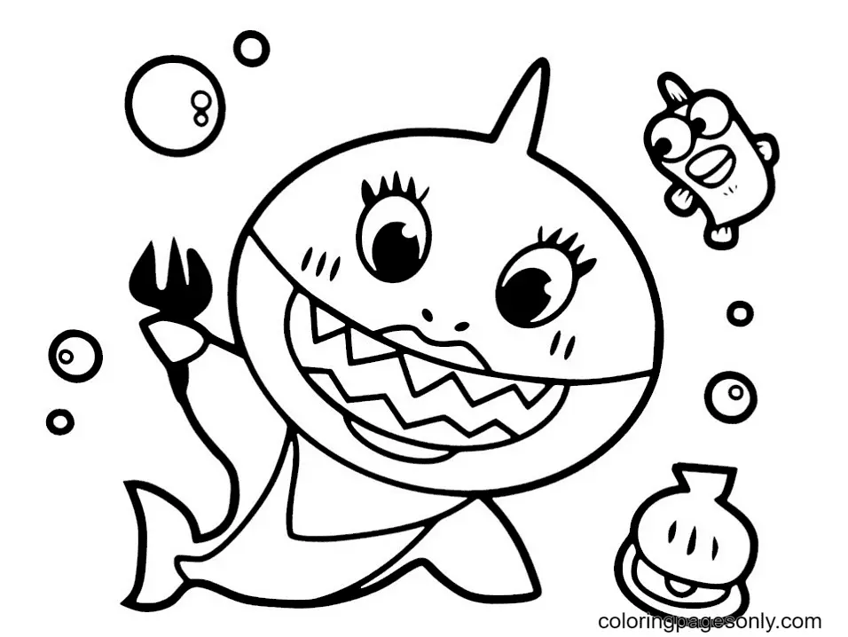 Baby Shark Para Colorear 44