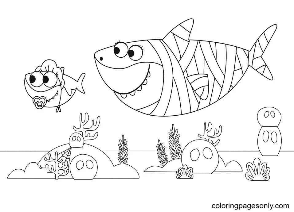 Baby Shark Para Colorear 57