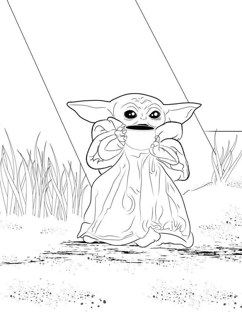 Baby Yoda Coloring Pages 12