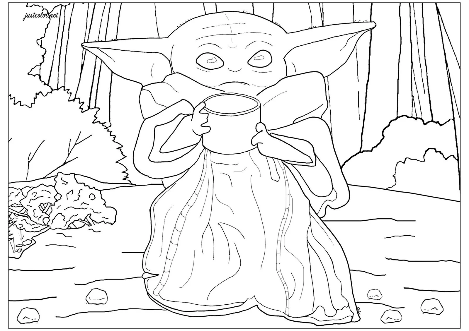 Baby Yoda Coloring Pages 13