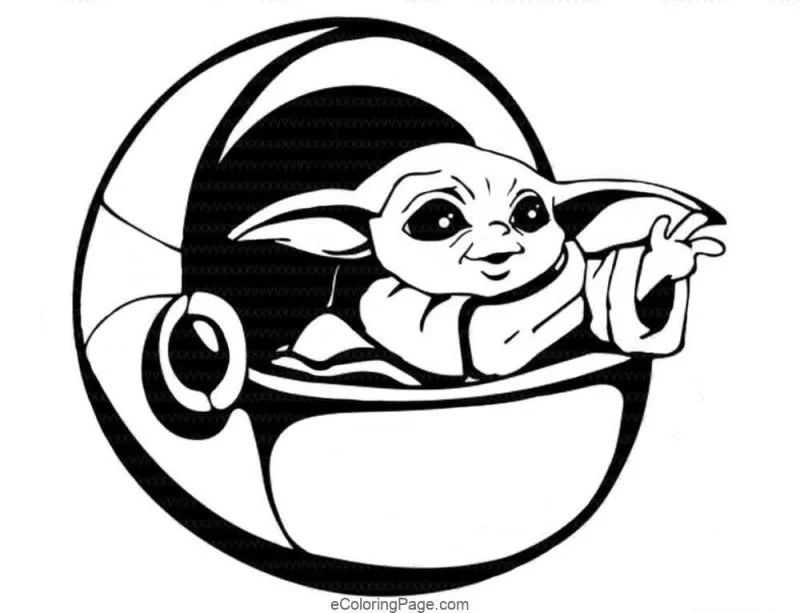 Baby Yoda Coloring Pages 21