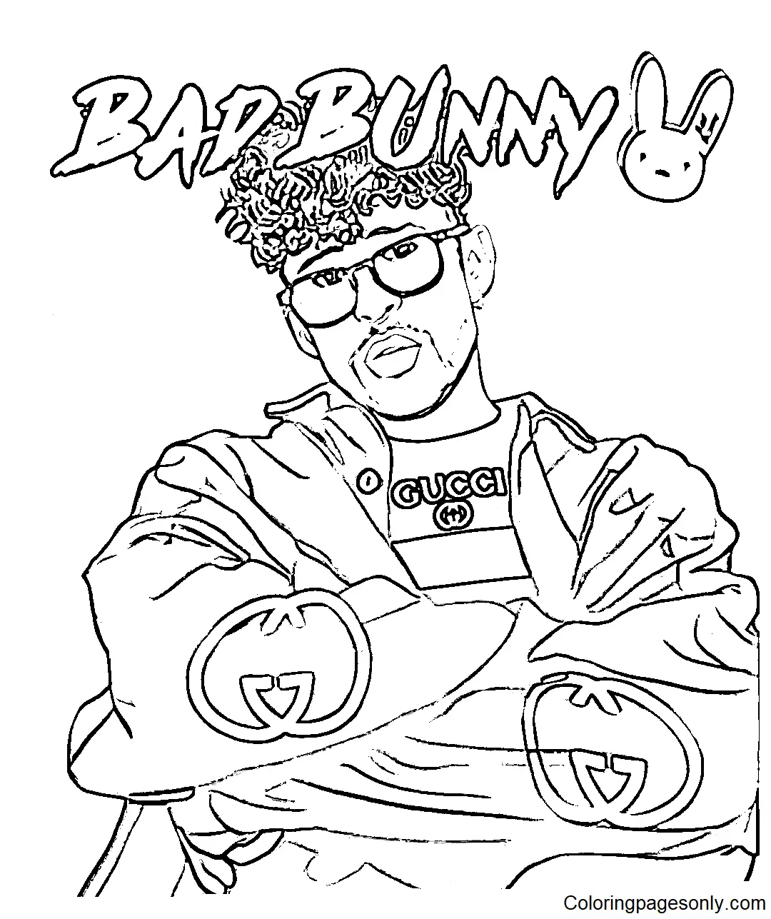 Bad Bunny Coloring Pages 1