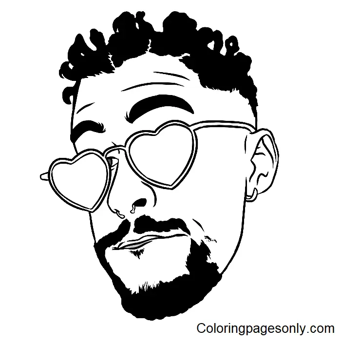 Bad Bunny Coloring Pages 2