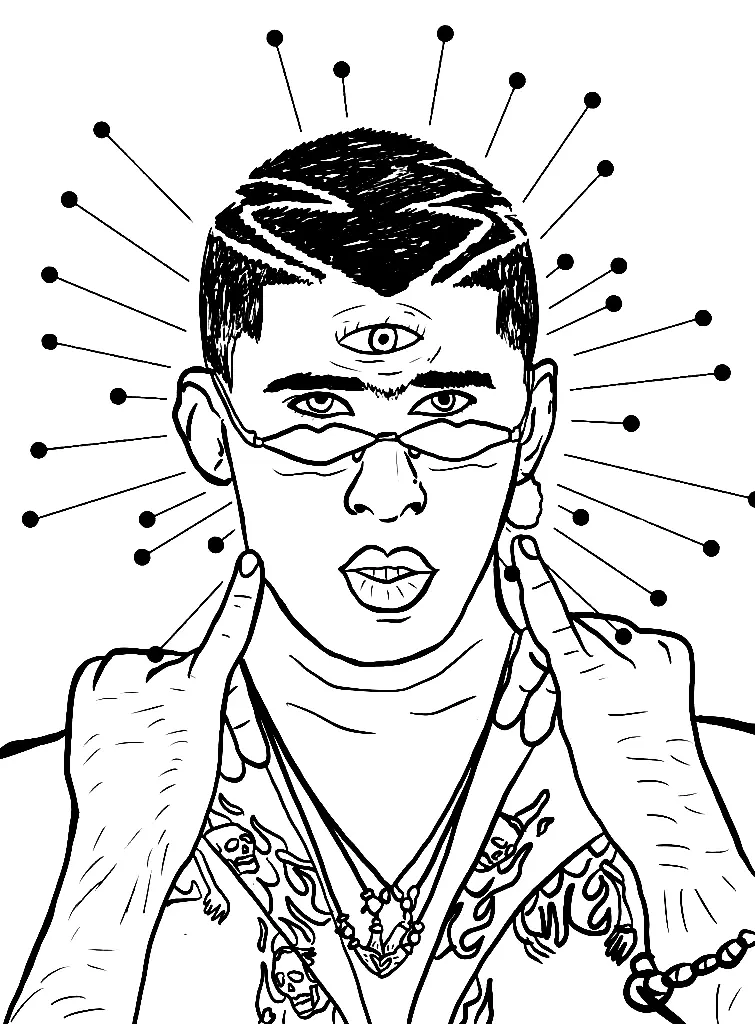 Bad Bunny Coloring Pages 28