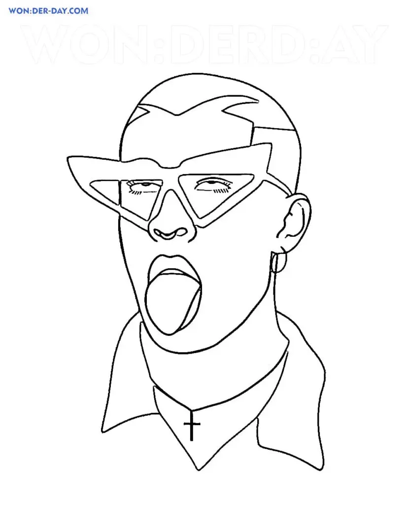 Bad Bunny Coloring Pages 29