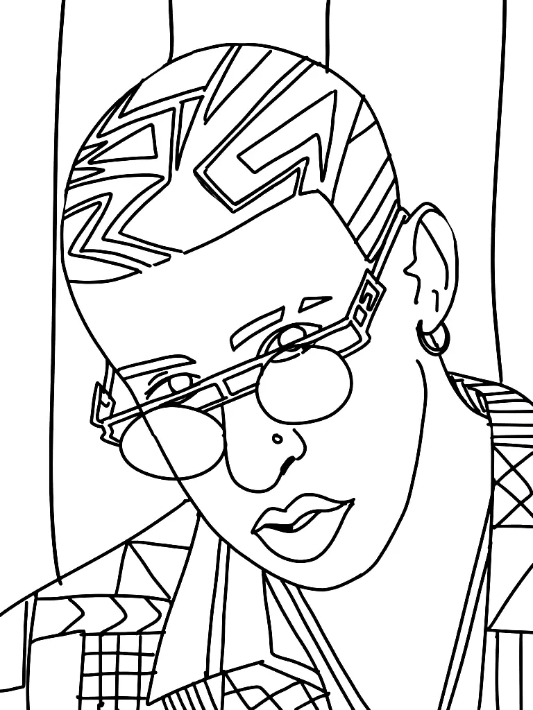 Bad Bunny Coloring Pages 30