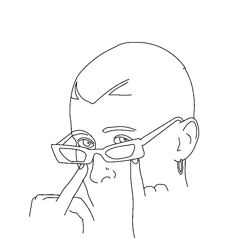 Bad Bunny Coloring Pages 32