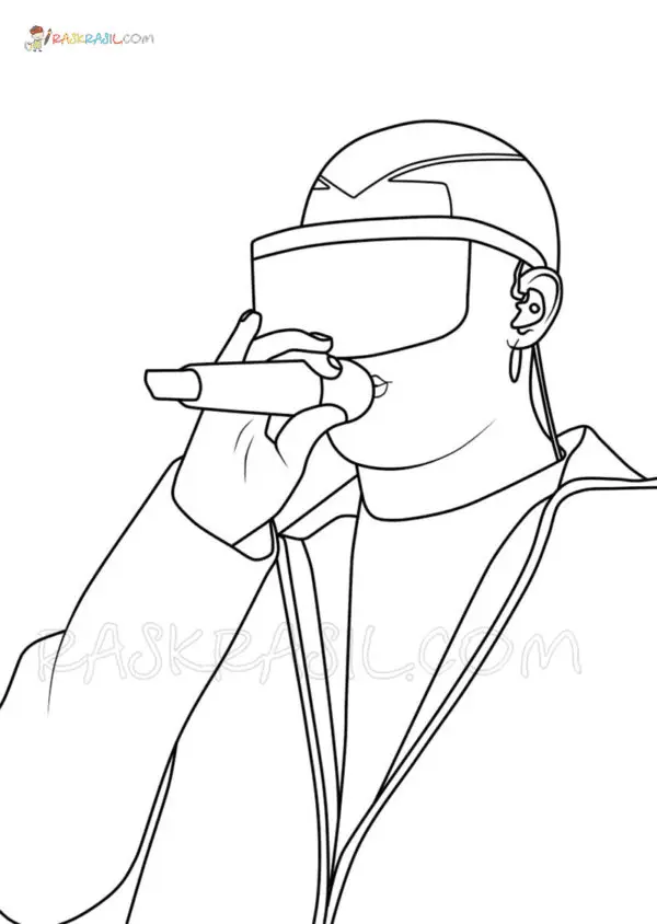 Bad Bunny Coloring Pages 35
