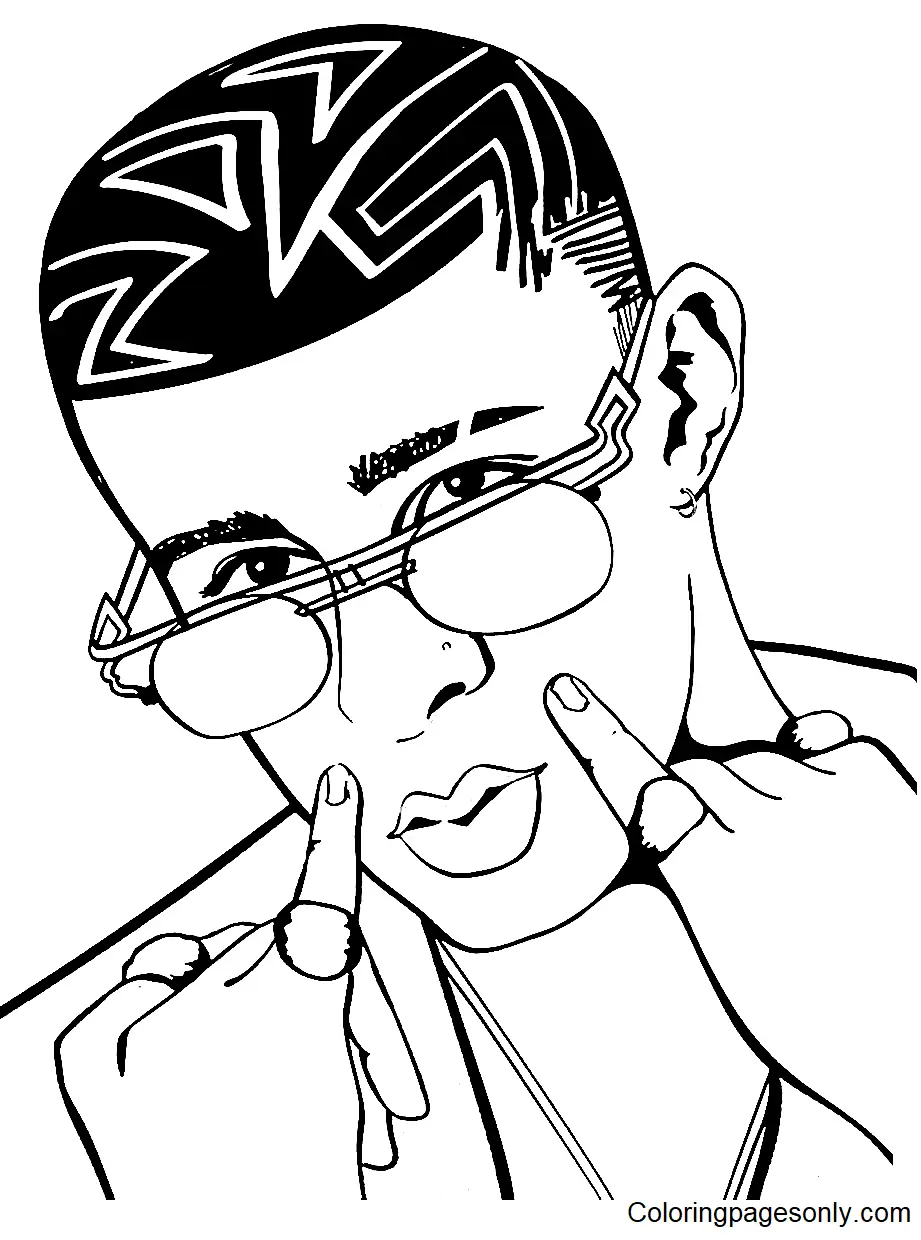 Bad Bunny Coloring Pages 5