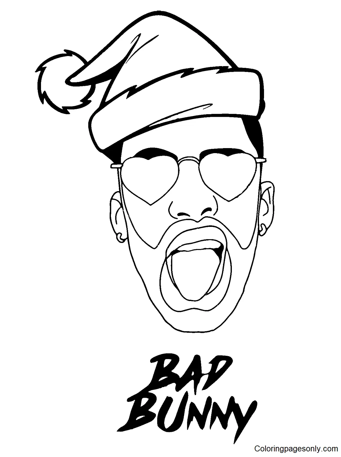 Bad Bunny Coloring Pages 8