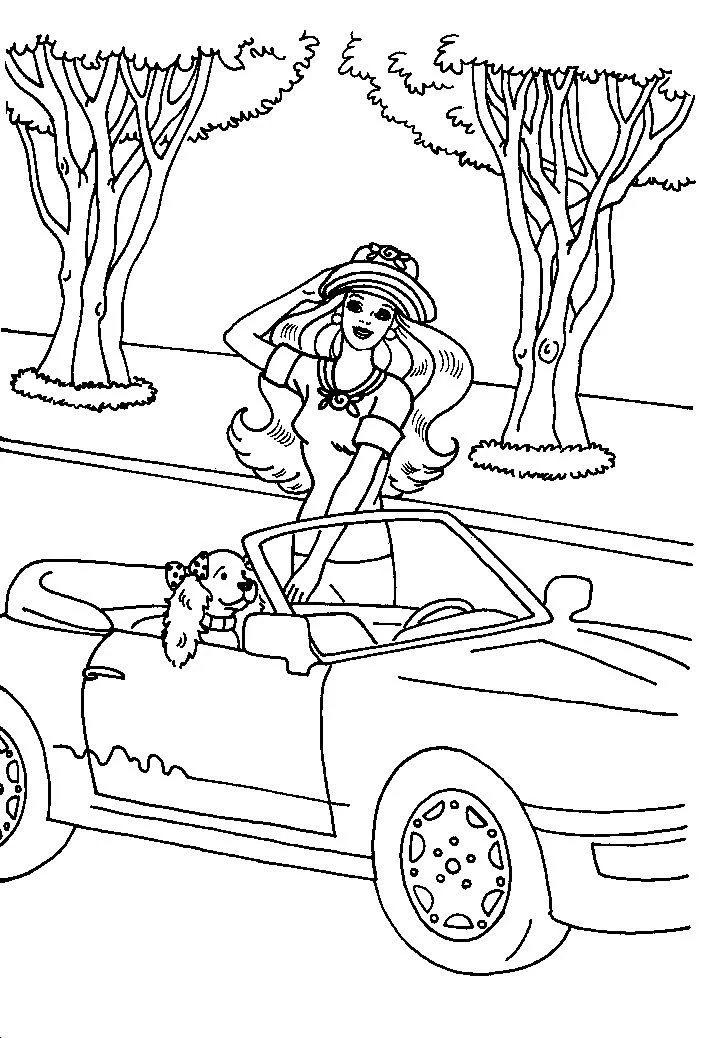 Barbie Coche Para Colorear 13