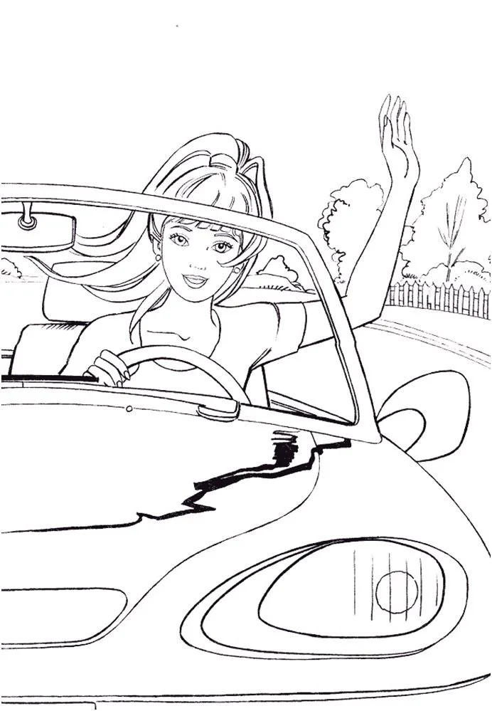 Barbie Coche Para Colorear 14