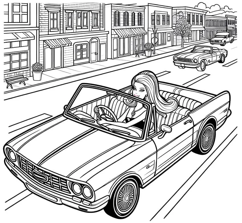 Barbie Coche Para Colorear 15