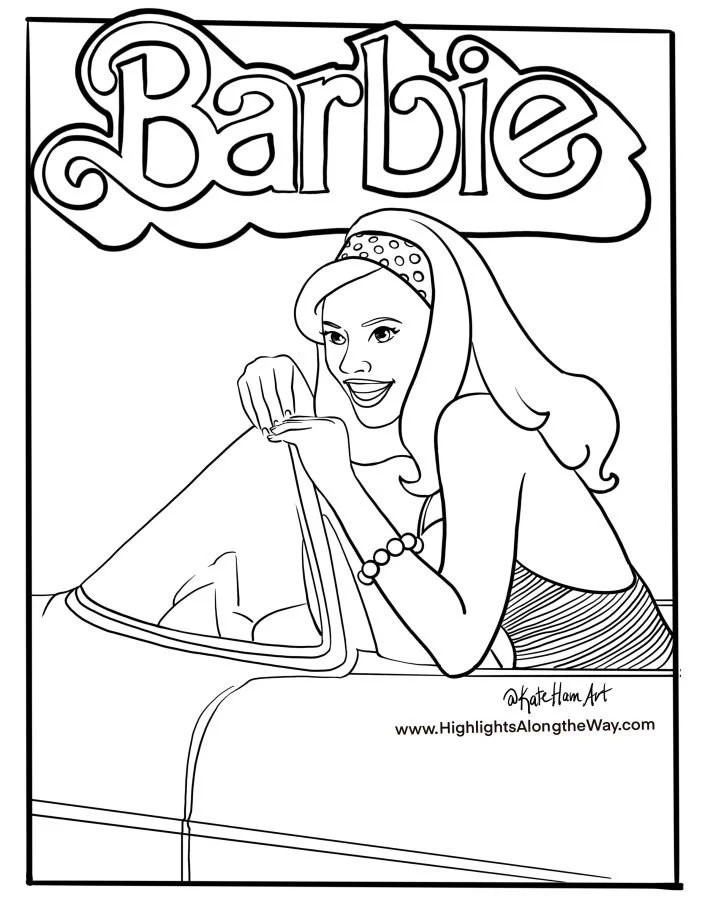 Barbie Coche Para Colorear 17