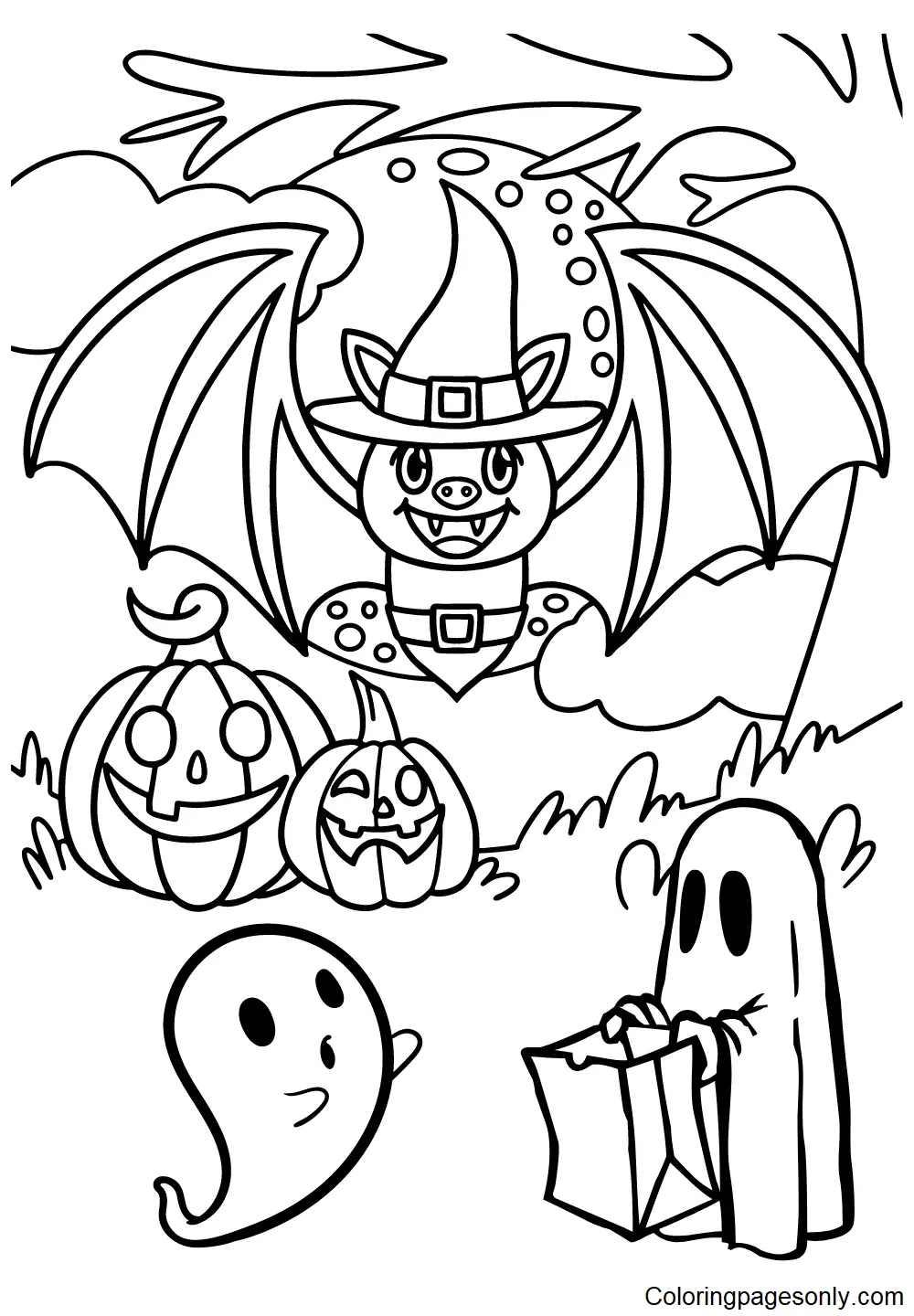 Desenhos de Morcegos Para Colorir 14