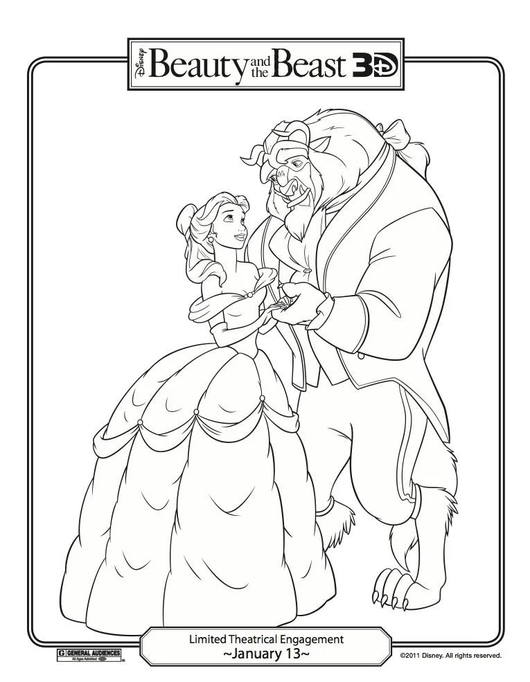 Beauty and the Beast Coloring Pages 43
