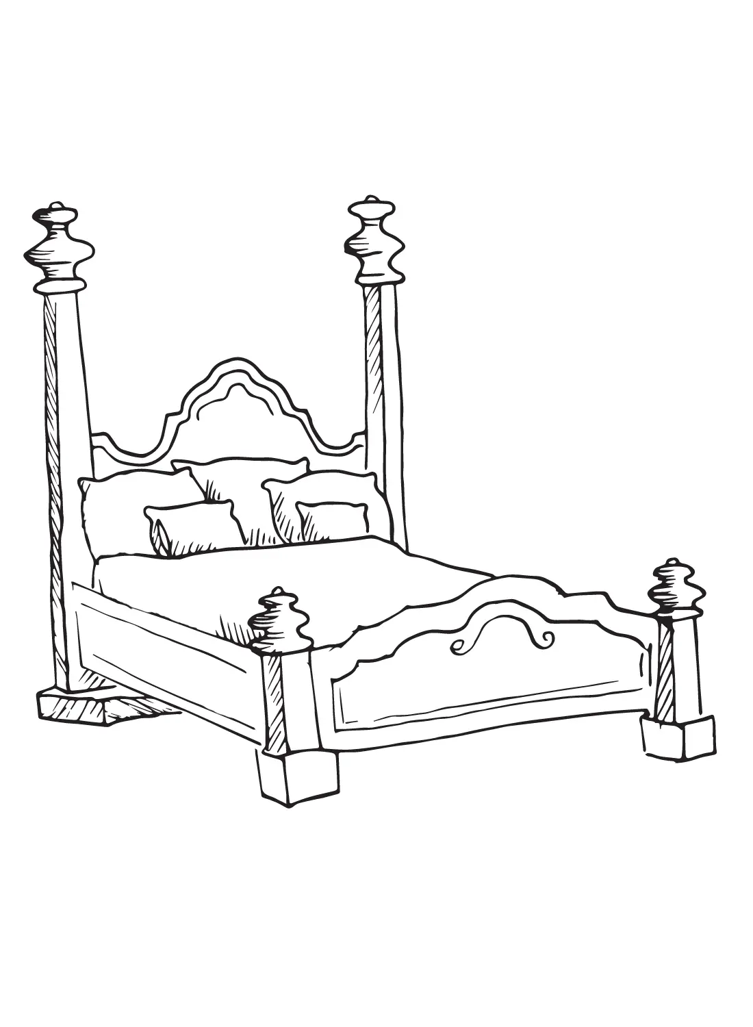 Bed Coloring Pages 12