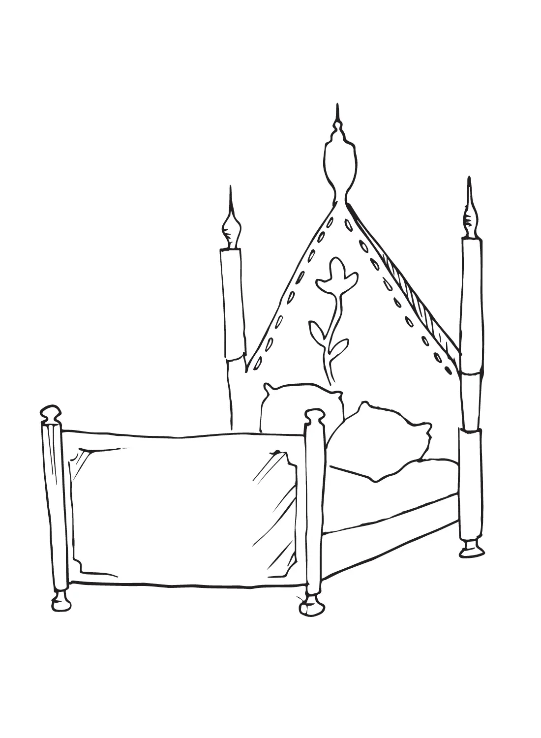 Bed Coloring Pages 8
