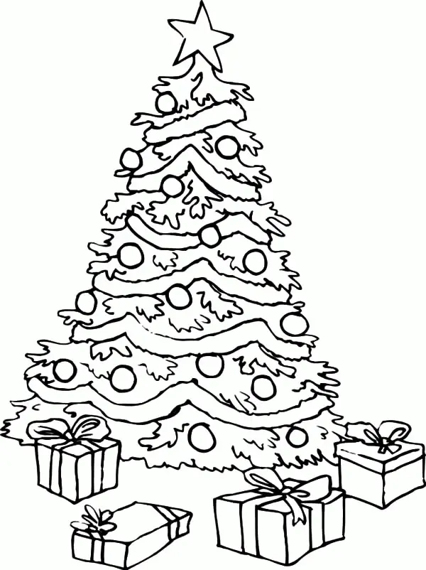 Big Christmas Tree Coloring Pages 1