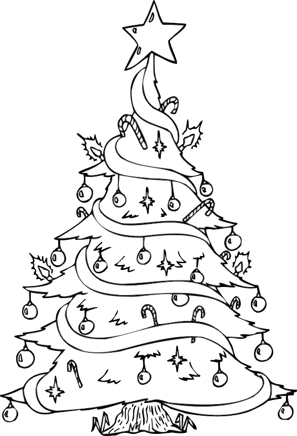 Big Christmas Tree Coloring Pages 10