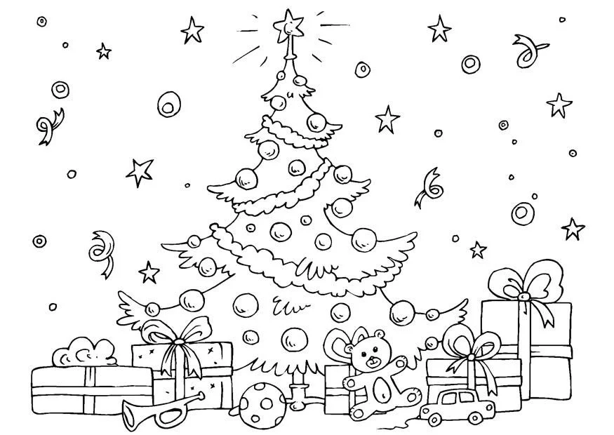 Big Christmas Tree Coloring Pages 3