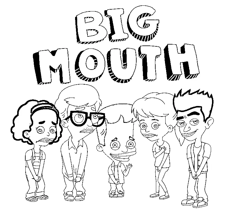 Big Mouth Coloring Pages 1