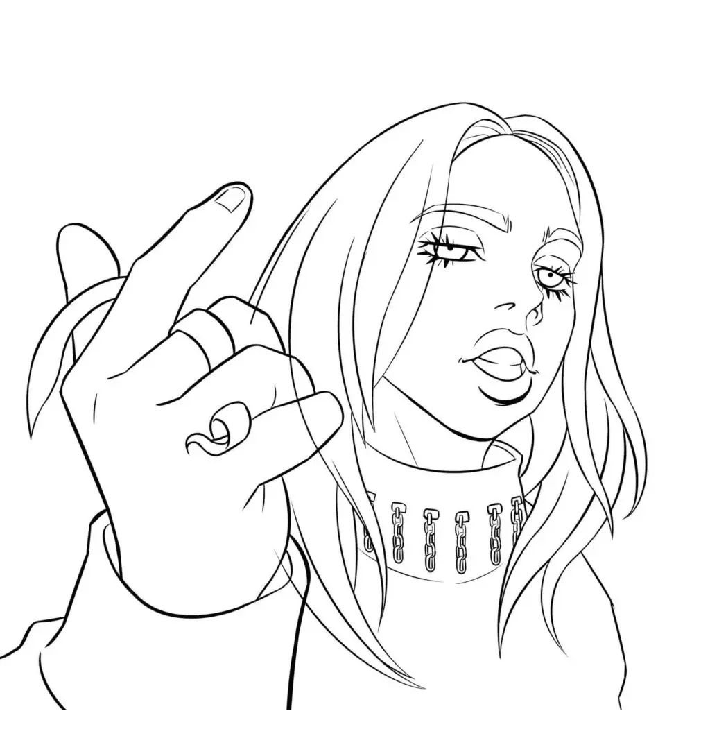 Billie Eilish Para Colorear 11
