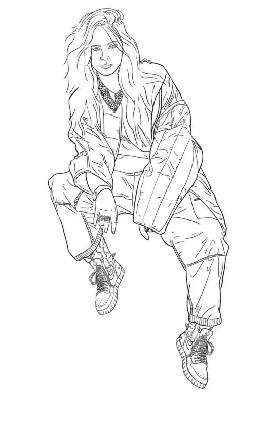 Billie Eilish Para Colorear 17