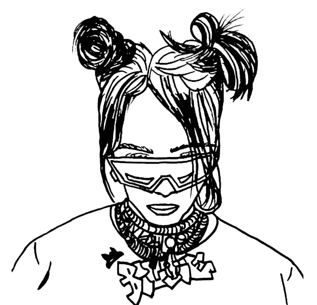Billie Eilish Para Colorear 2