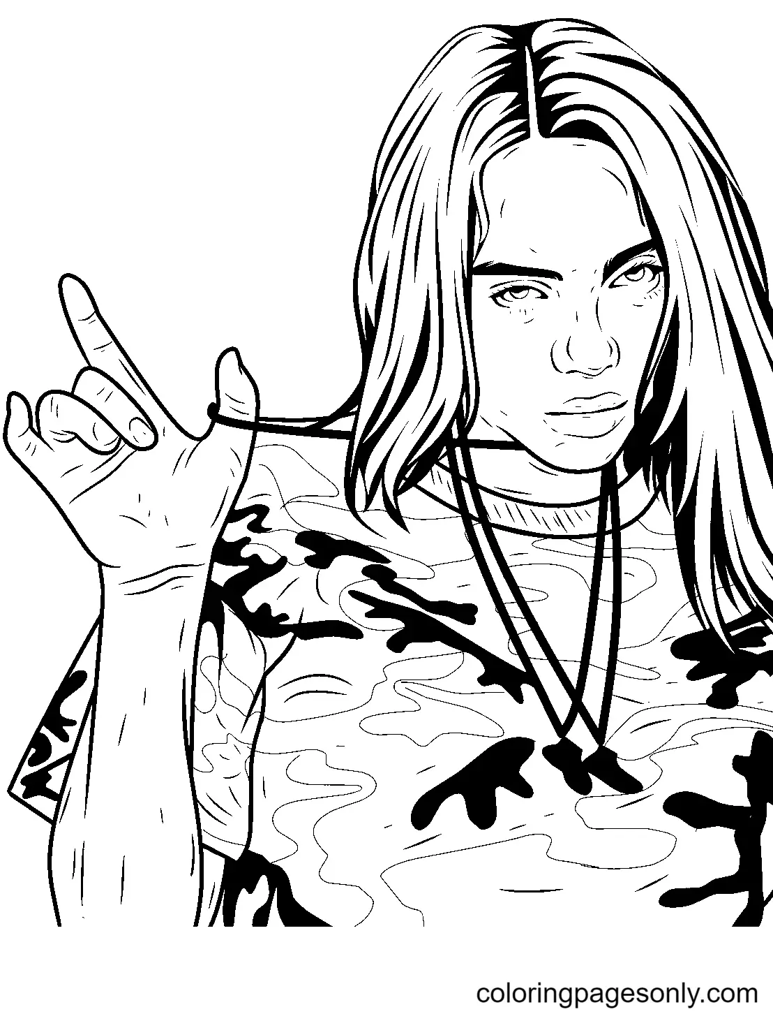 Billie Eilish Para Colorear 23