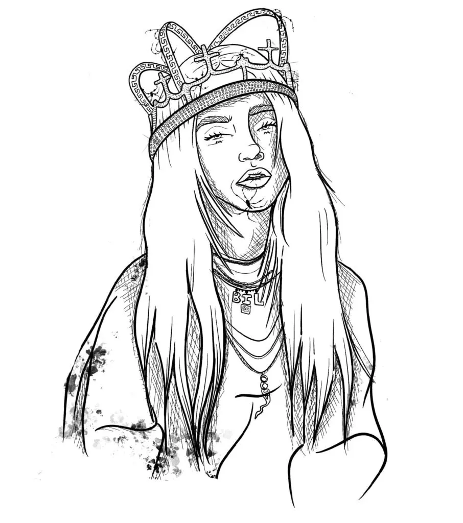 Billie Eilish Para Colorear 24