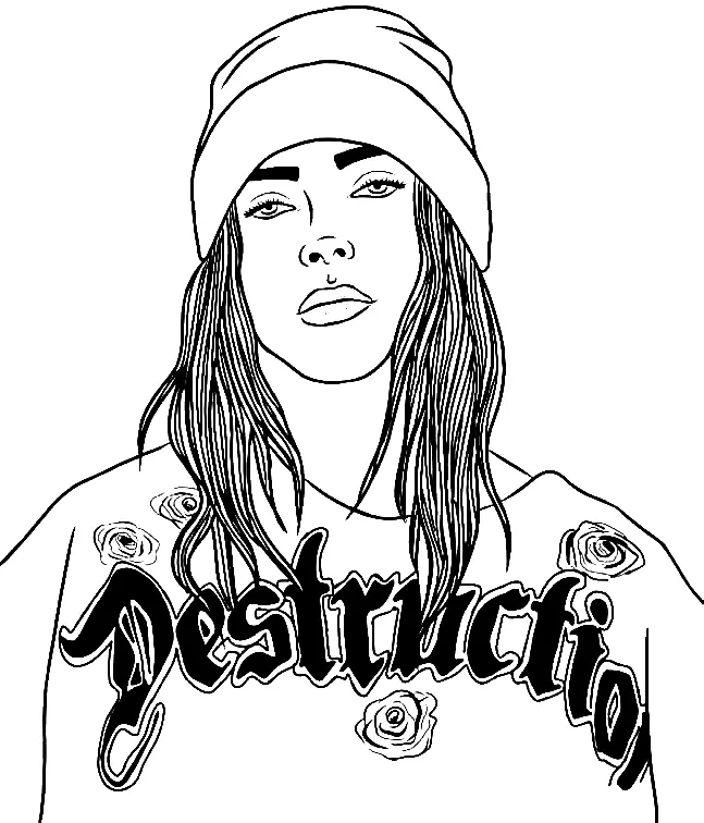 Billie Eilish Para Colorear 36