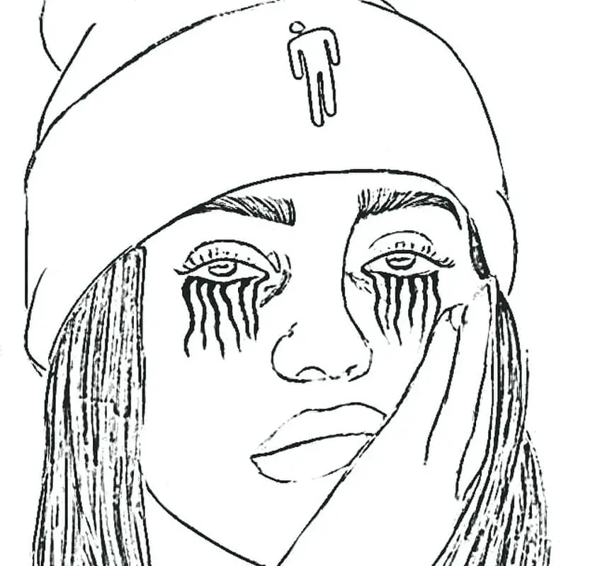 Billie Eilish Para Colorear 4