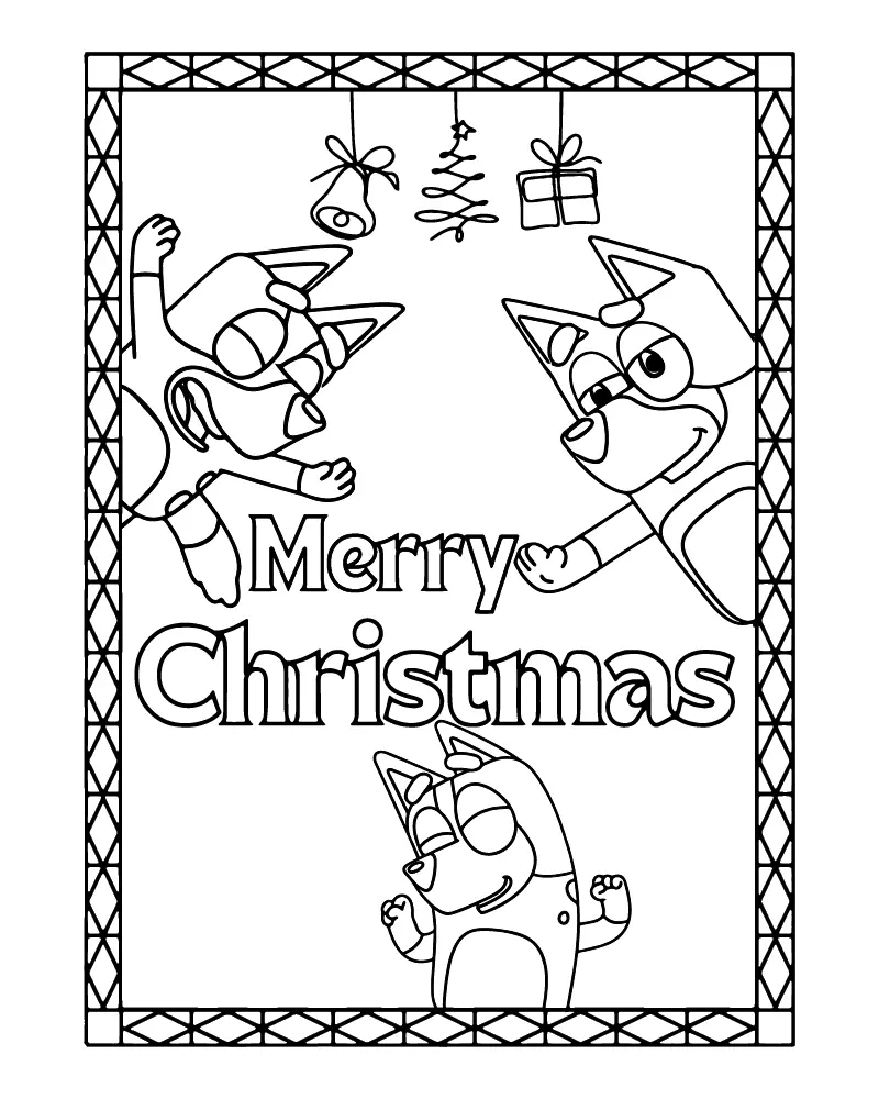 Bluey Natal Para Colorir 2
