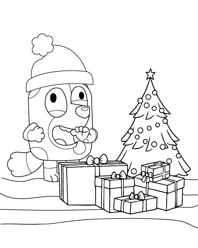 Bluey Natal Para Colorir 4