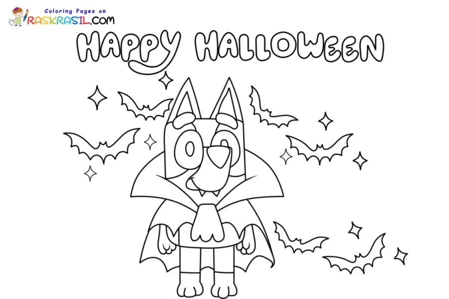 Bluey Halloween Coloring Pages 2