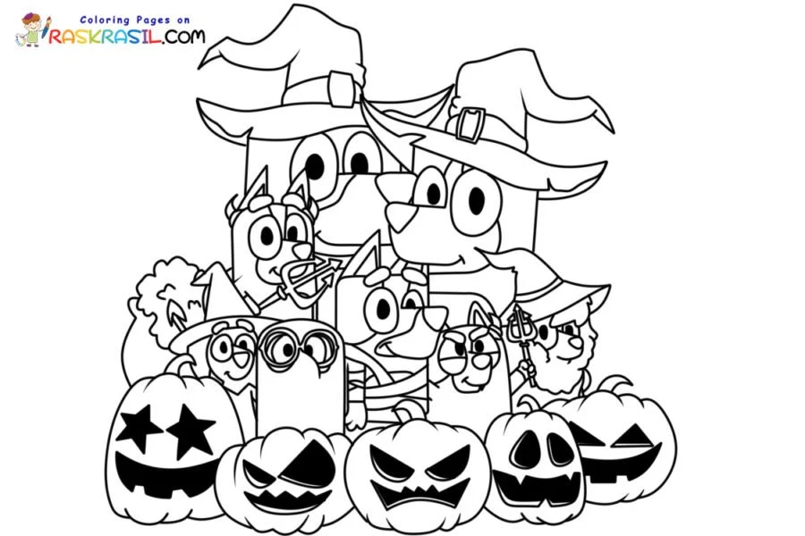 Bluey Halloween Coloring Pages 6