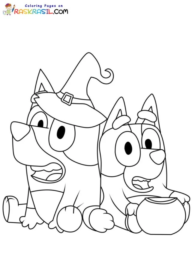 Bluey Halloween Coloring Pages 9