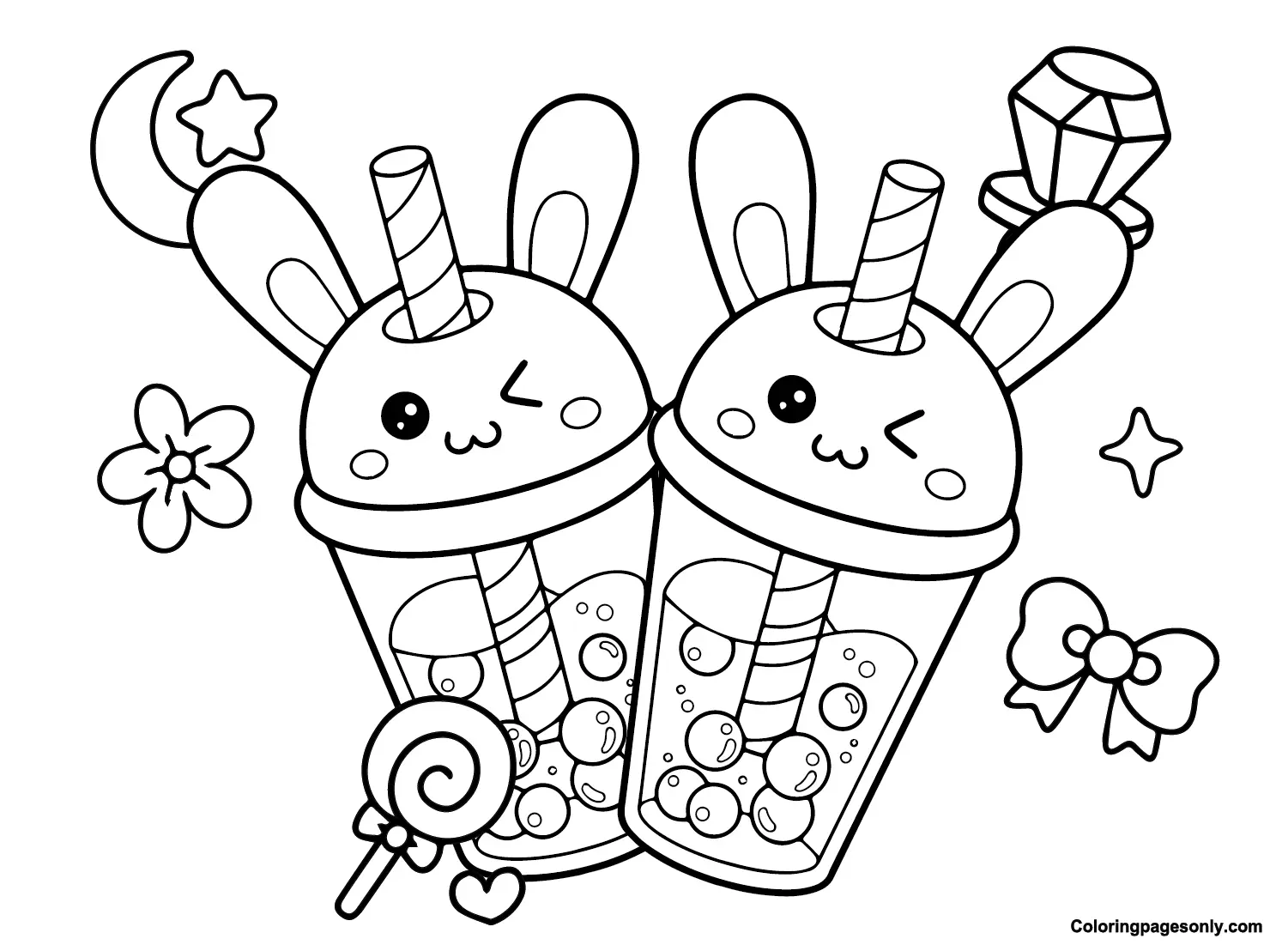 Boba Tea Coloring Pages 1