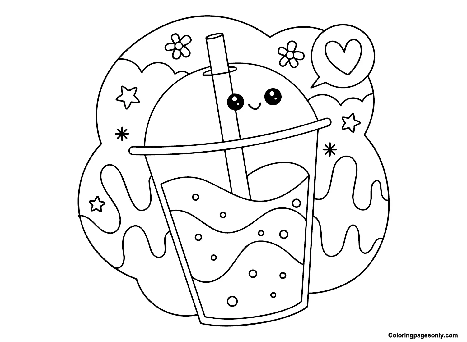 Boba Tea Coloring Pages 6