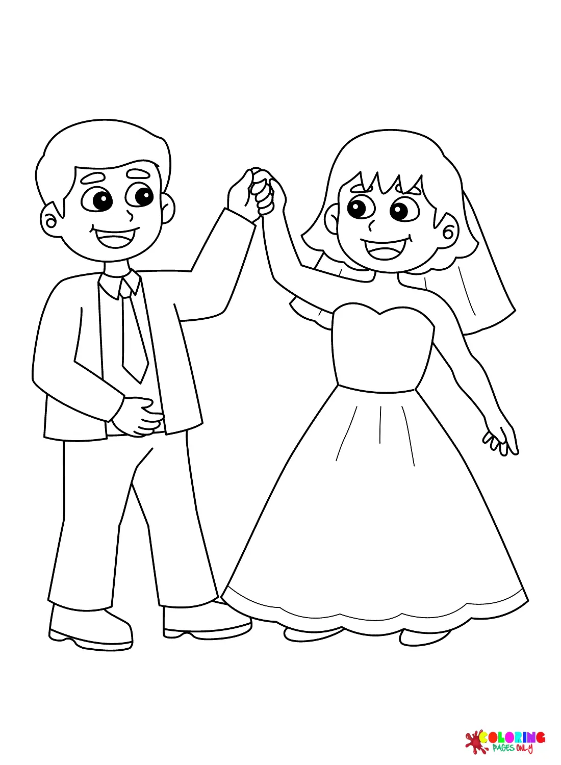 Desenhos de Noiva E Noivo Para Colorir 5