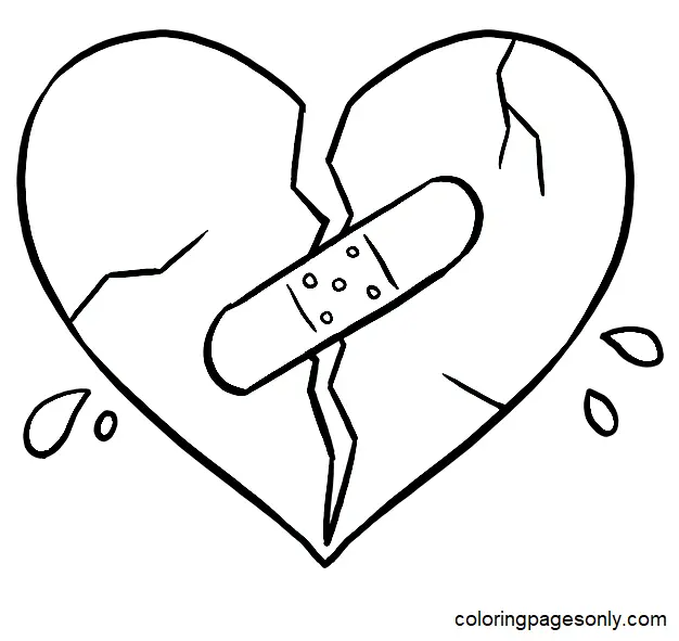 Broken Hearts Coloring Pages 13
