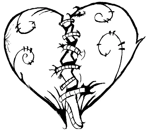 Broken Hearts Coloring Pages 7