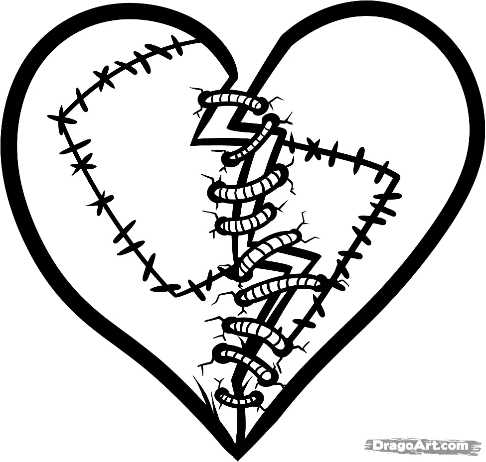 Broken Hearts Coloring Pages 9