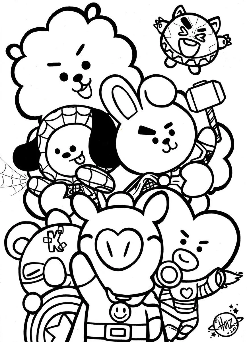BT21 Coloring Pages 9