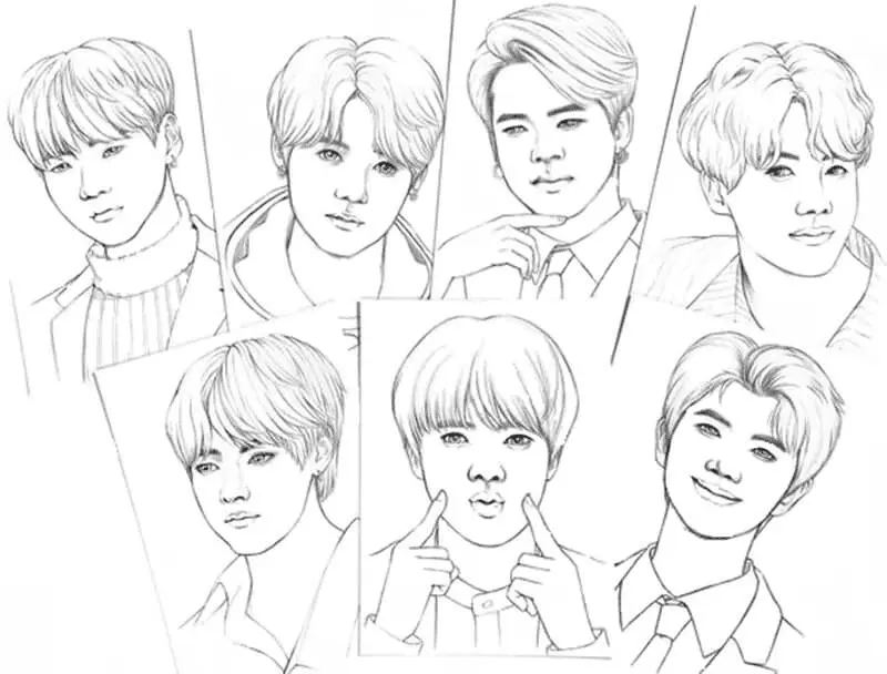 Desenhos de Bts Para Colorir 18